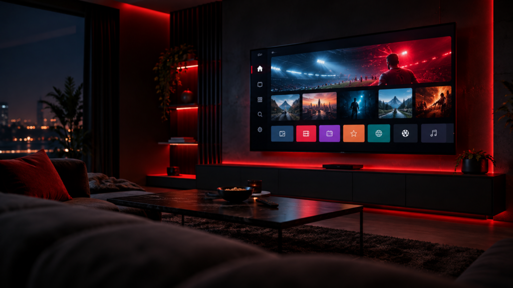 IPTV på Smart TV i ett modernt vardagsrum